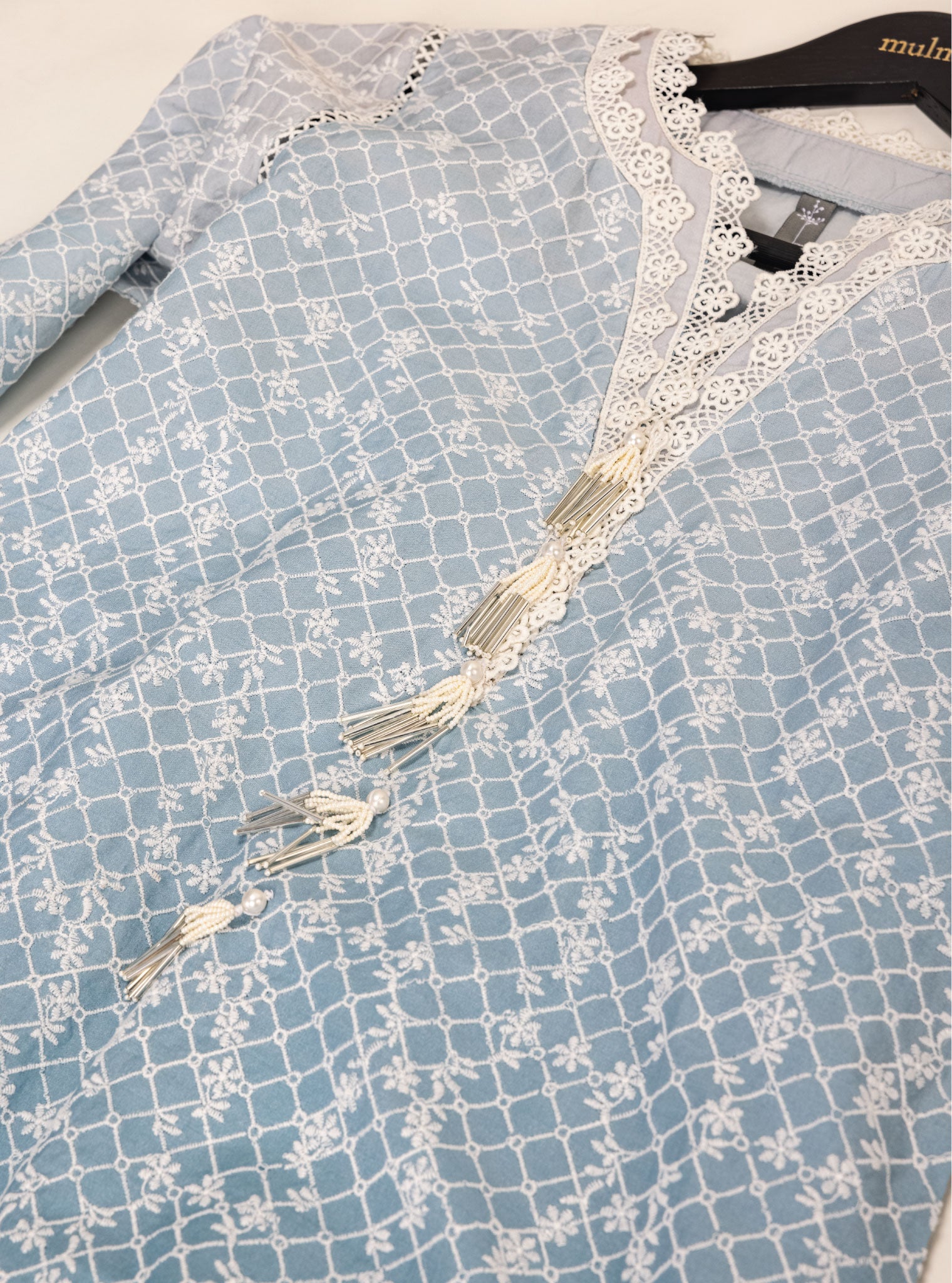 Venna Cotton Blue Kurta Set