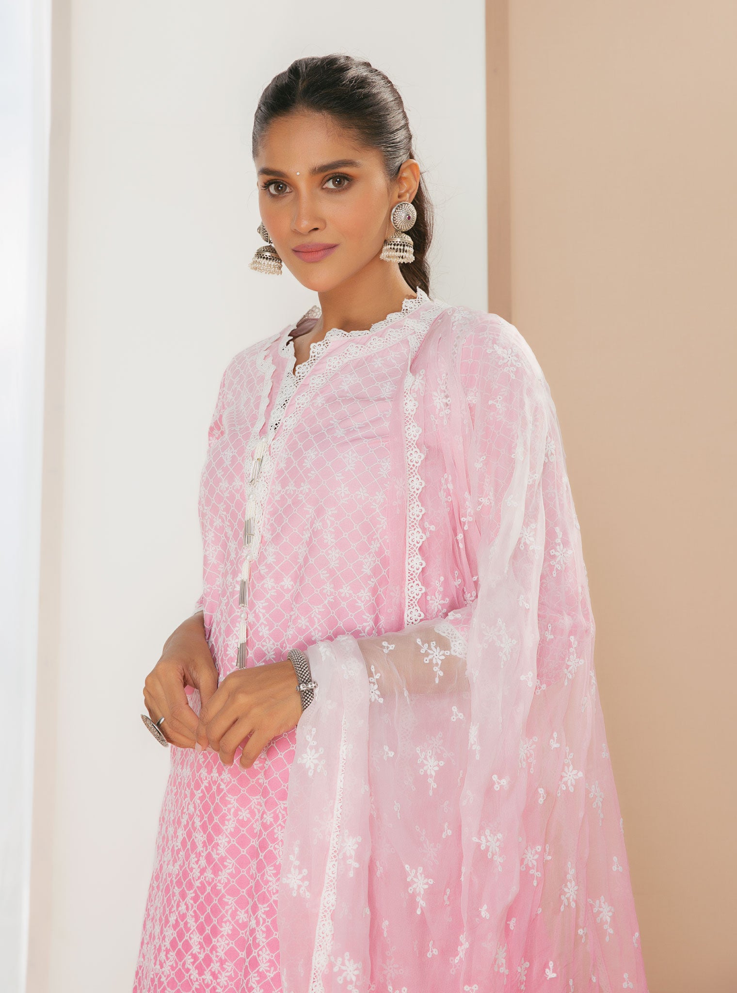Venna Cotton Pink Kurta Set