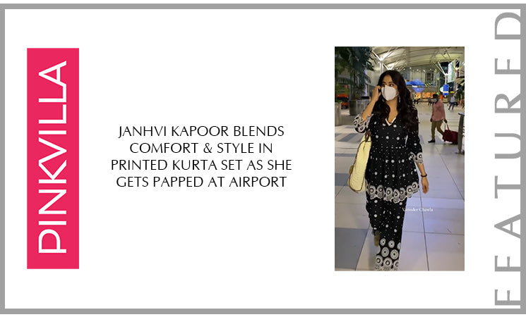 Janhvi Kapoor blends comfort & style in printed kurta set as she gets papped at airport