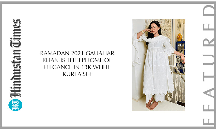 Ramadan 2021 Gauahar khan is the epitome of elegance in 13k white kurta set