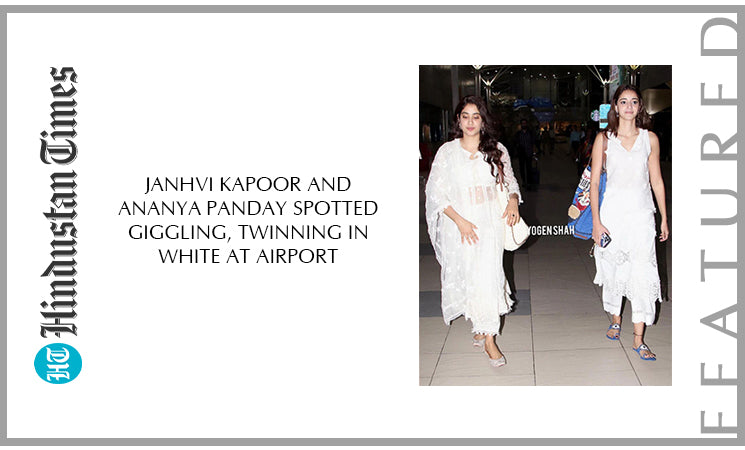 Janhvi Kapoor and Ananya Panday spotted giggling, twinning in white at airport.
