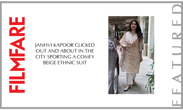 Janhvi Kapoor clicked out and about in the city sporting a comfy beige ethnic suit