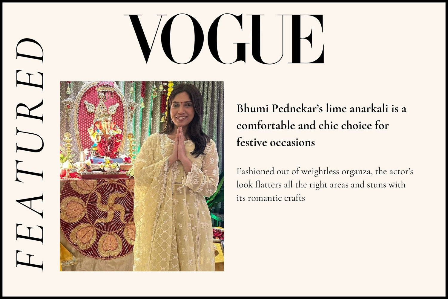 Bhumi Pednekar’s lime anarkali is a comfortable and chic choice for festive occasions - Shop Mulmul