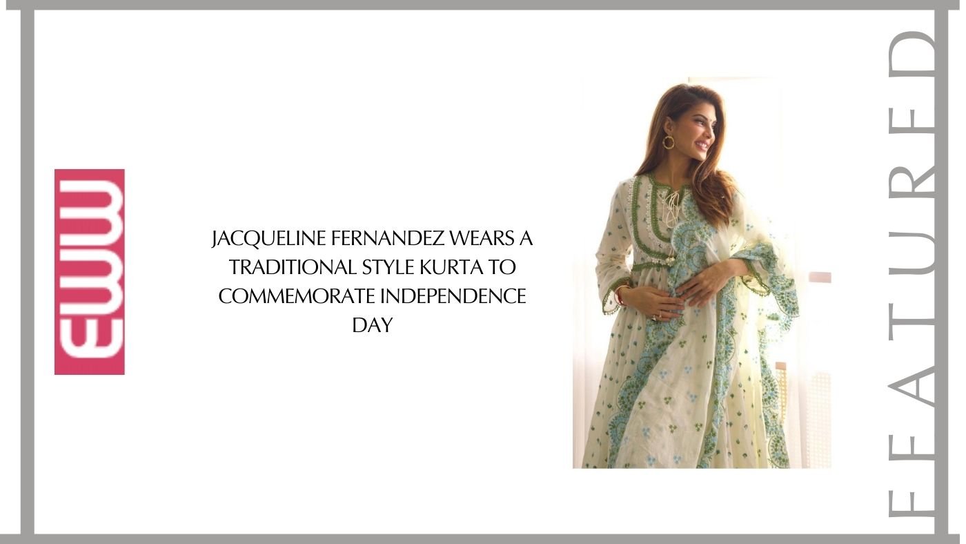 Jacqueline Fernandez wears a traditional style kurta to commemorate Independence Day - Shop Mulmul