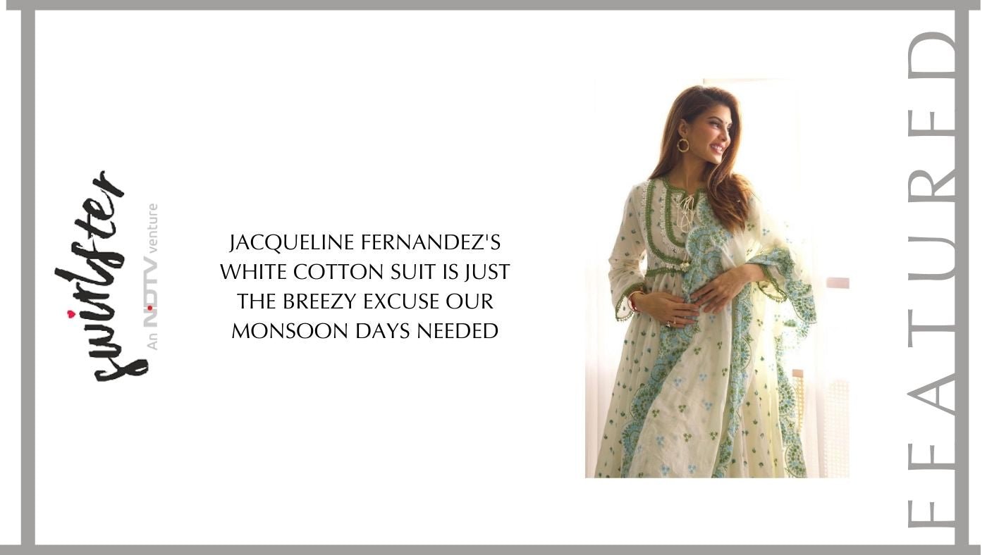 Jacqueline Fernandez's white cotton suit is just the breezy excuse our monsoon days needed - Shop Mulmul