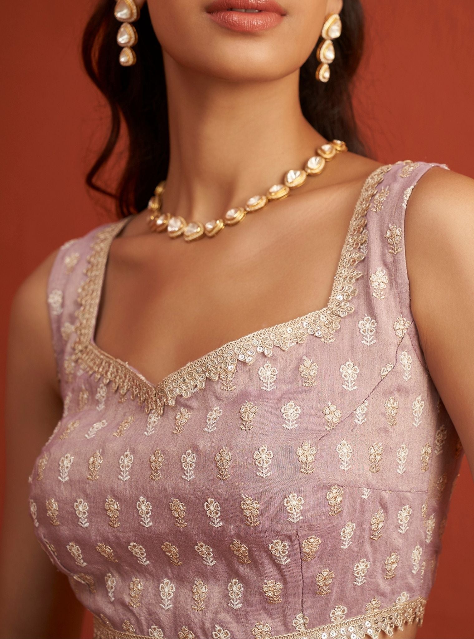 Mulmul Organza Heeriye Lilac Dupatta