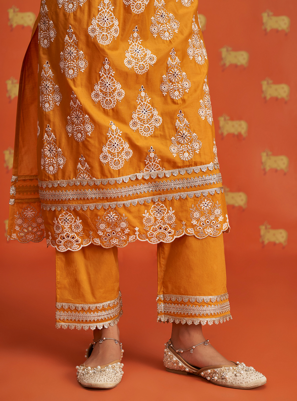Sydney Supima Cotton Orange Kurta Set