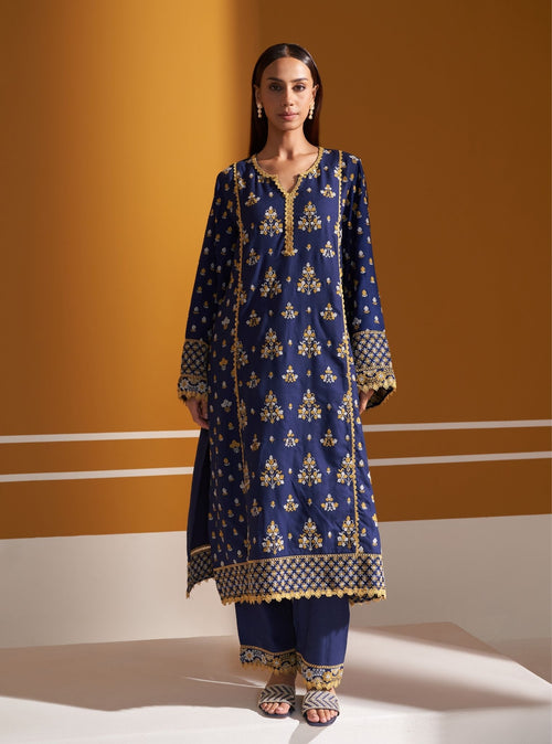 Marlow Wool Navy Kurta Set