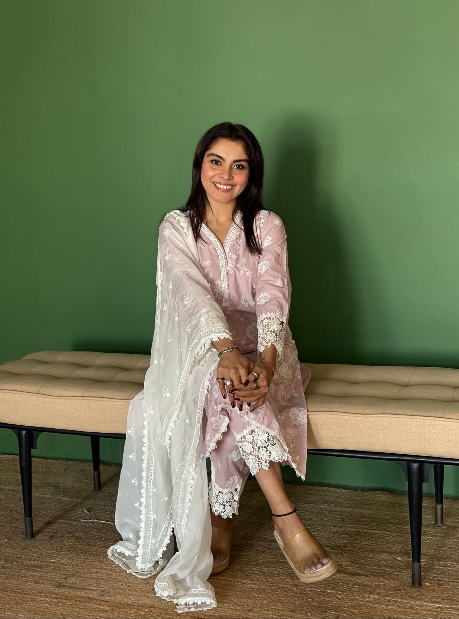 Roli Supima Cotton Dusty Pink Kurta Set