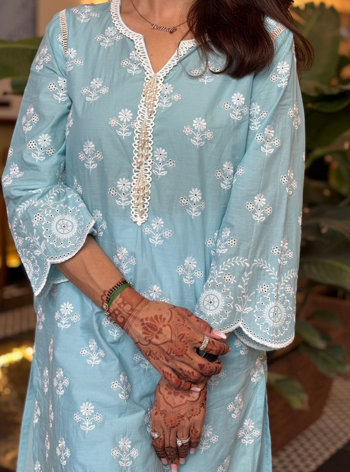 Arpora Supima Cotton Blue Kurta Set
