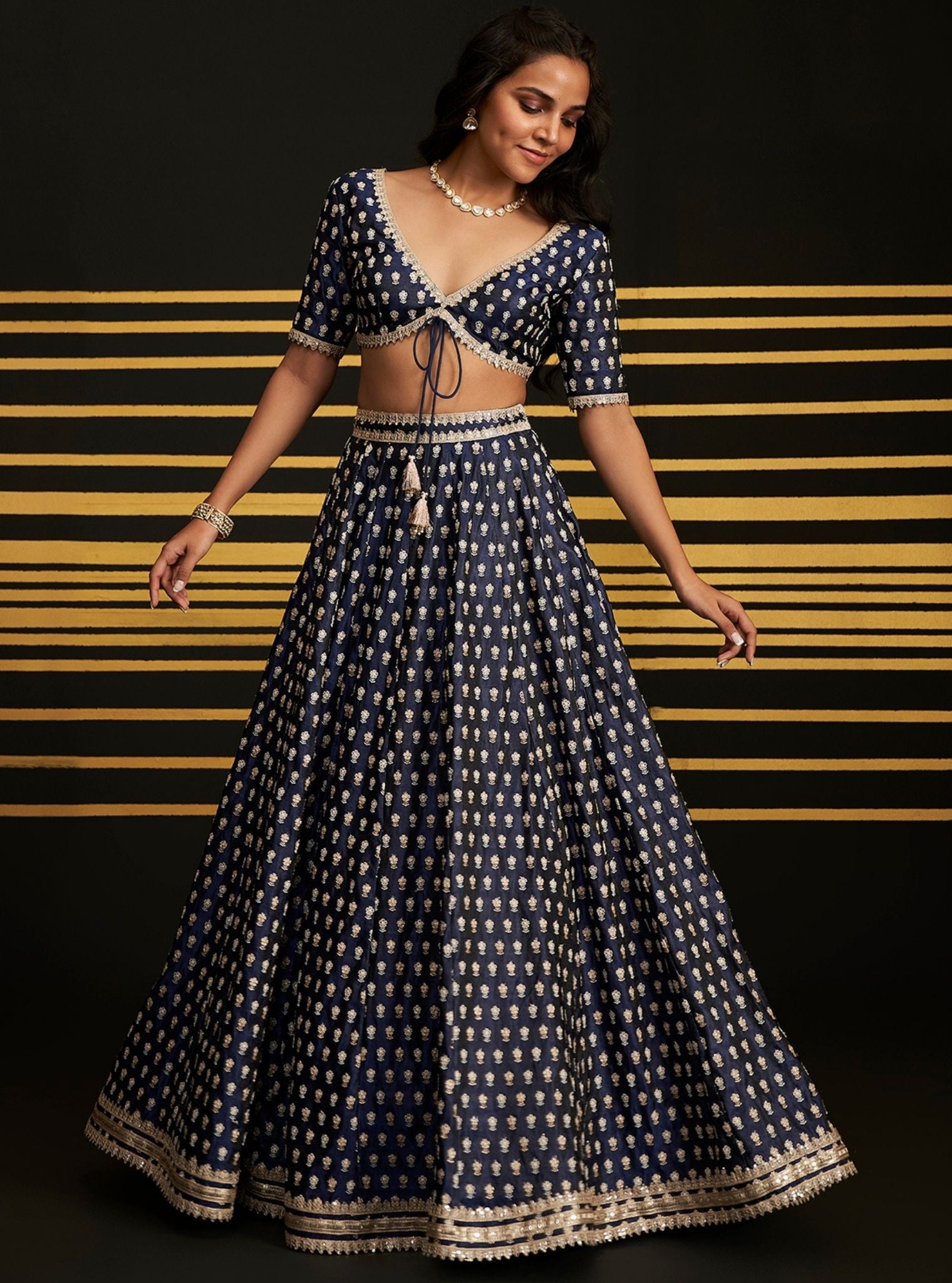 Mulmul Organza Heeriye Navy Dupatta