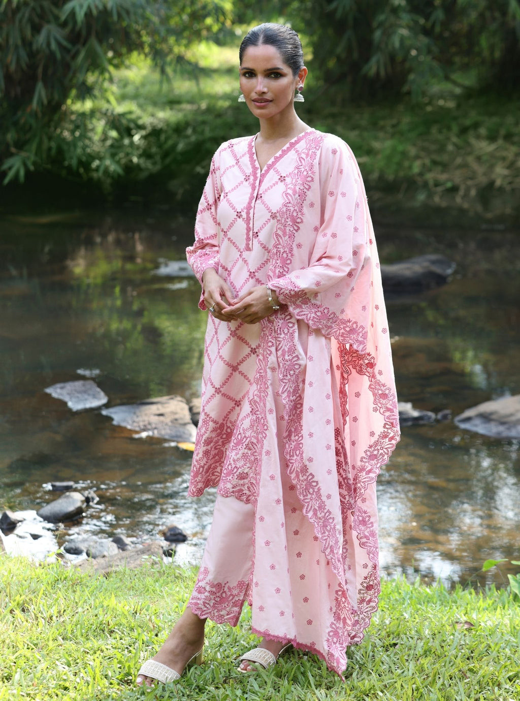 Kishi Supima Cotton Light Pink Kurta Set