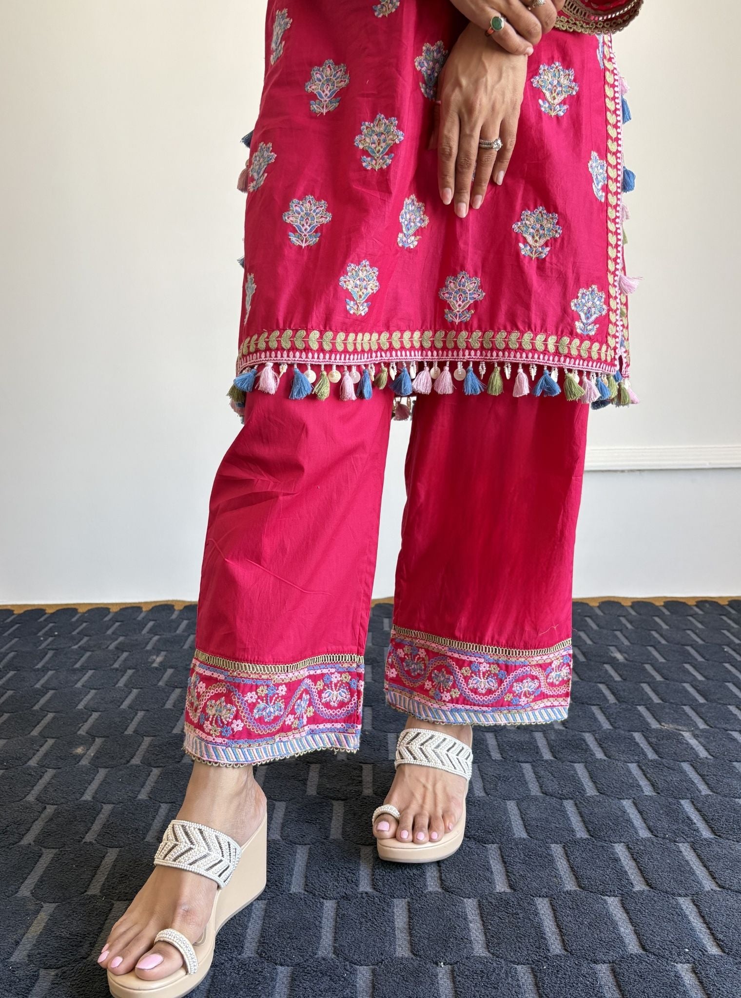 Amoli Supima Cotton Fuschia Kurta Set