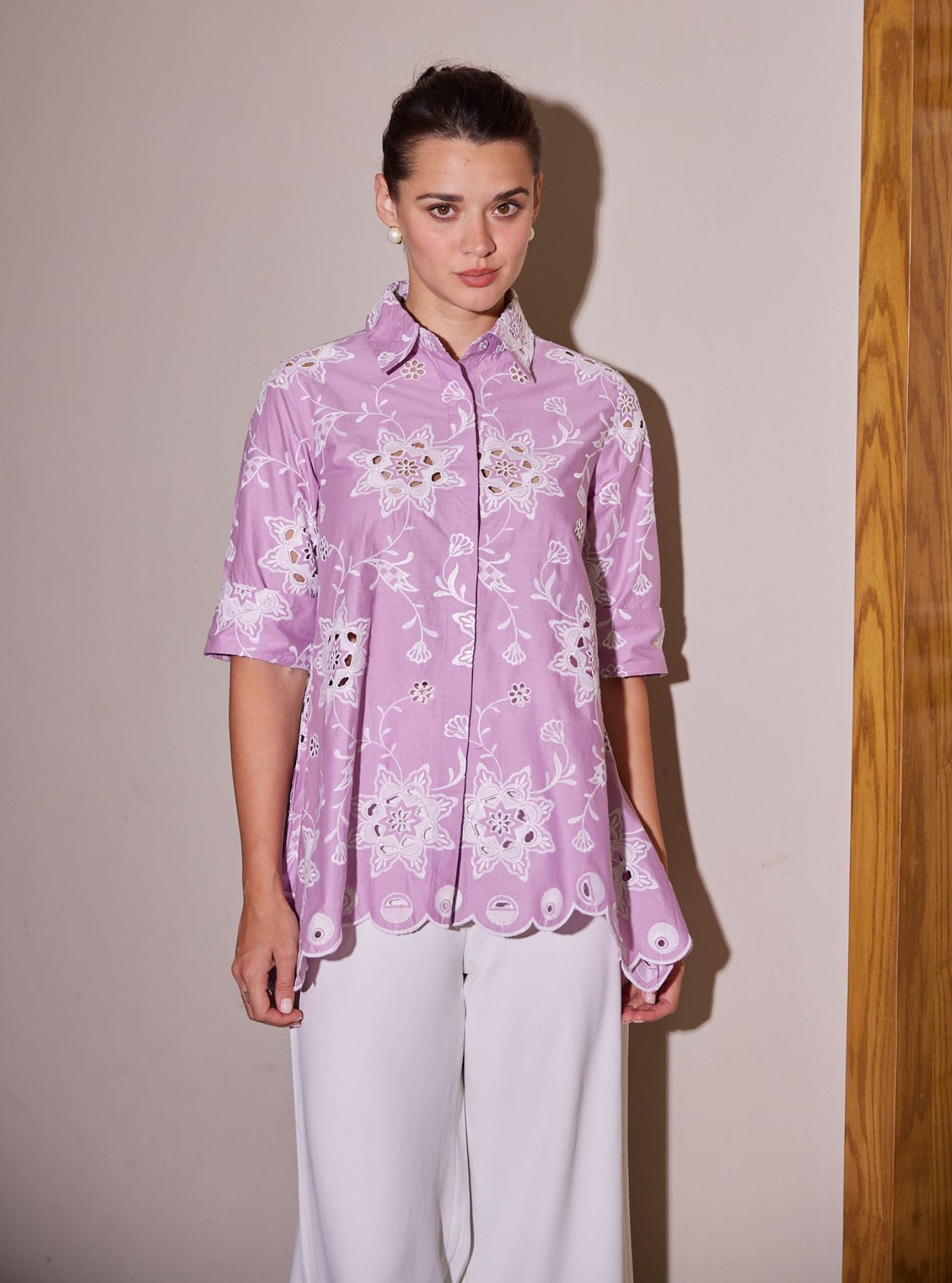 Eve Iconic Cotton Lilac Shirt