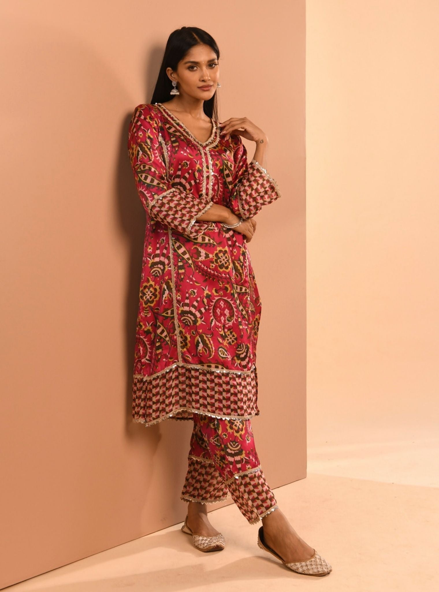 Mulmul Cupro Selah Fuchsia Pant