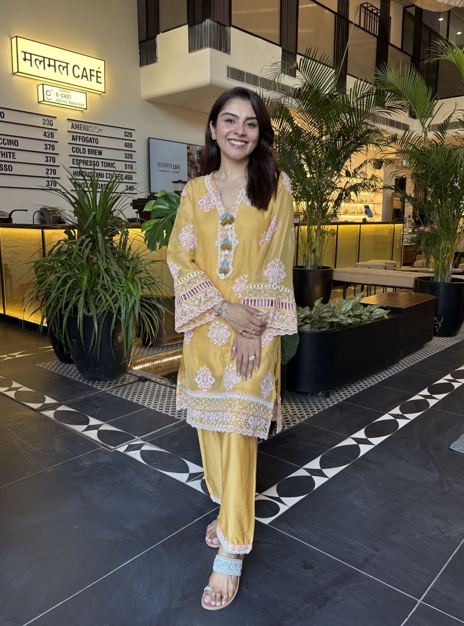 Suko Organza Yellow Kurta Set