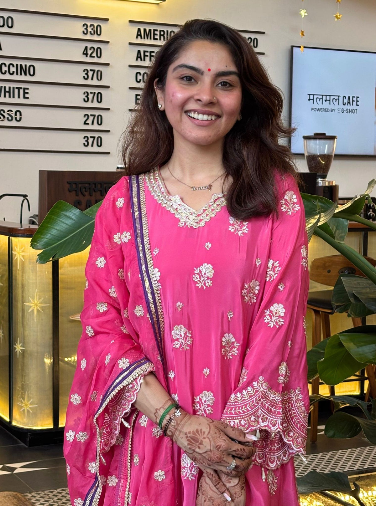 Mehar Pima Fuschia Kurta Set
