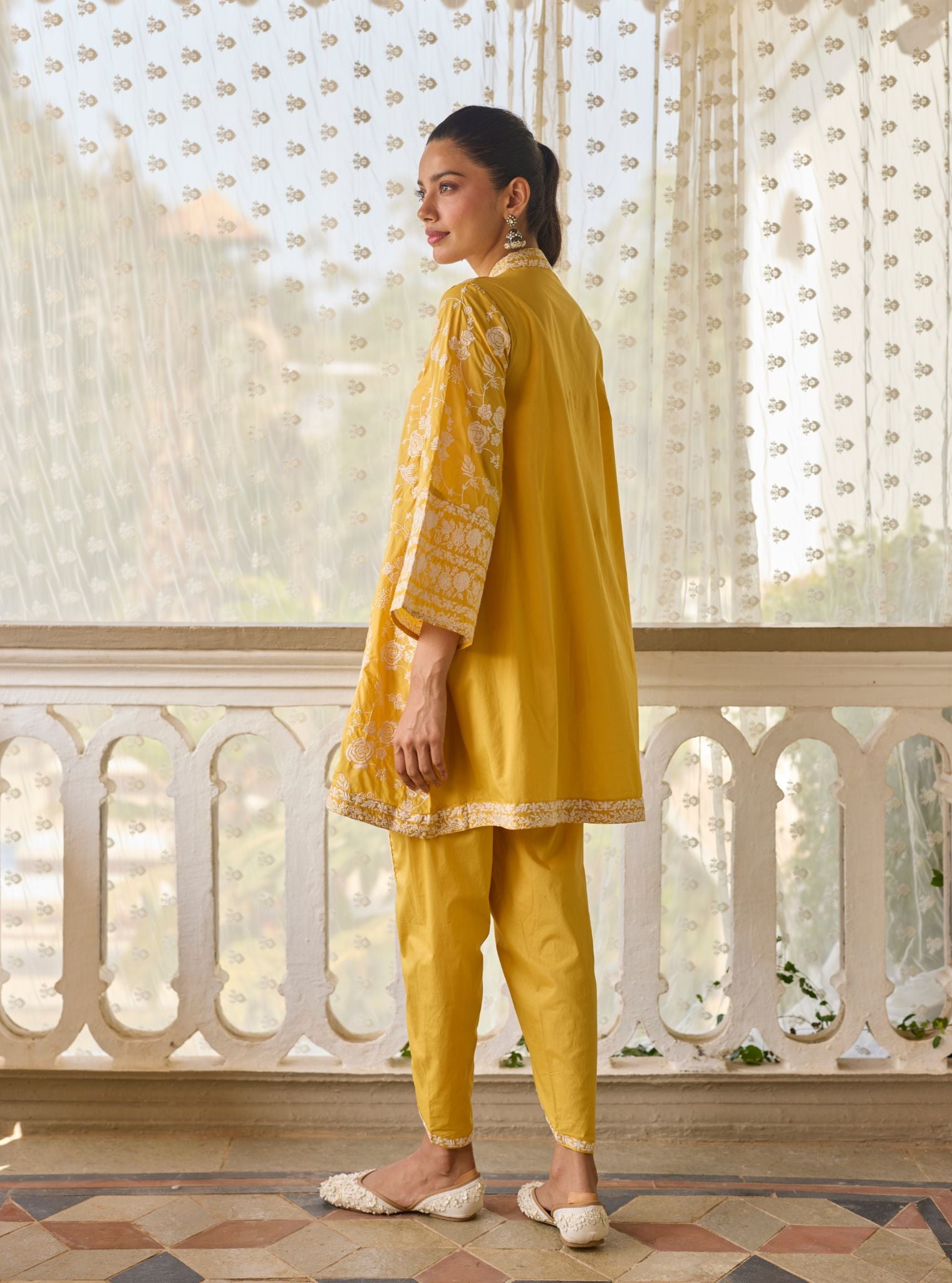 Abhiri Supima Cotton Yellow Kurta Set