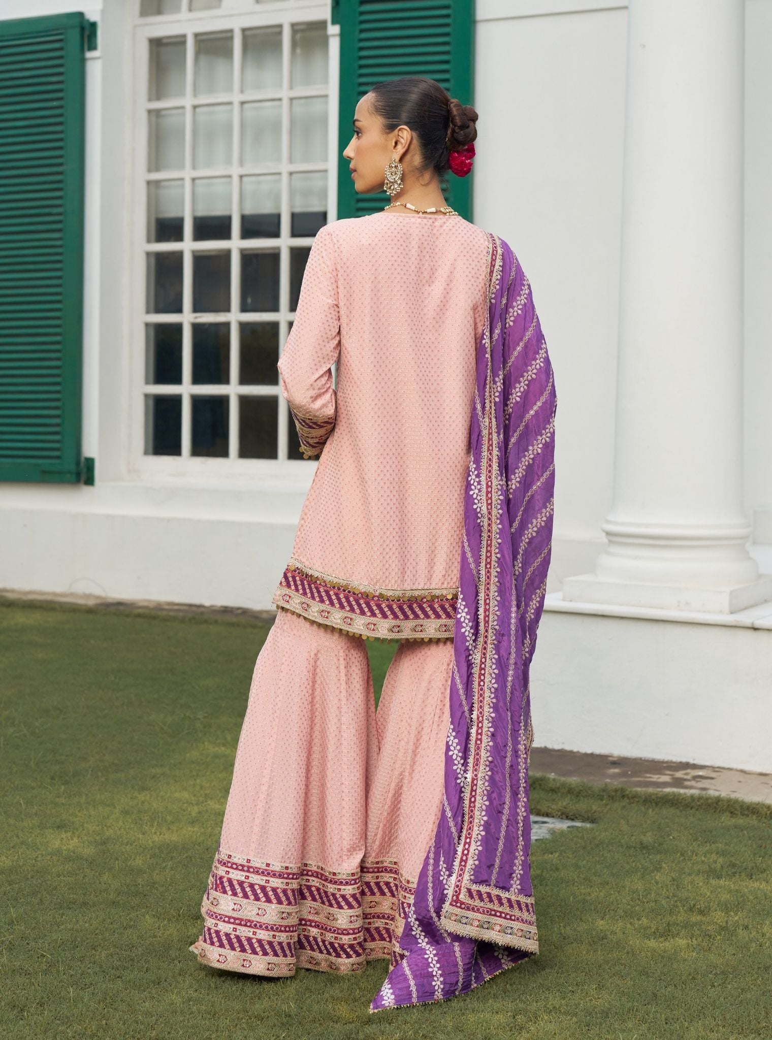 Eraya Pink Banarasi Garara Set