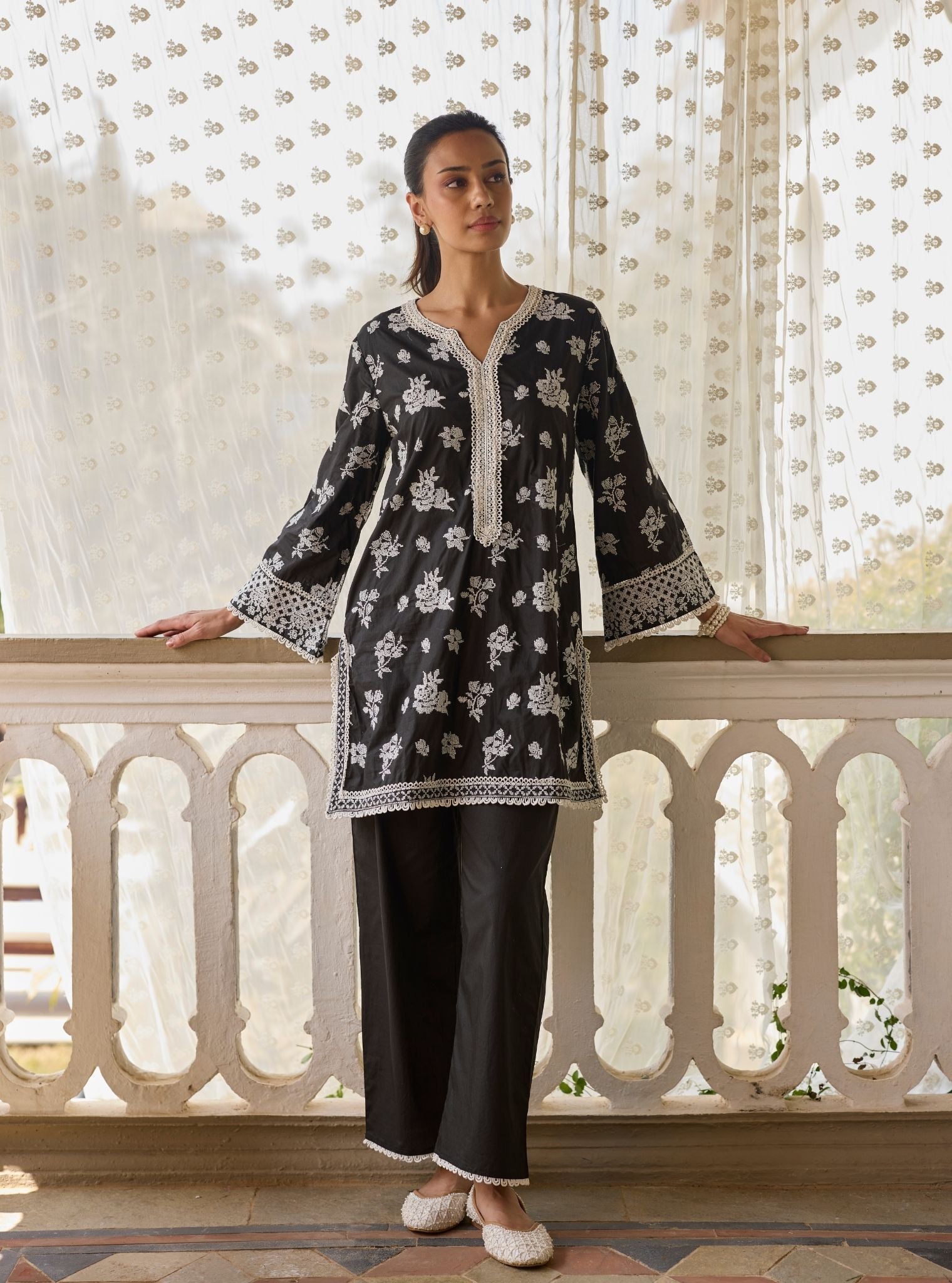 Aarshika Supima Cotton Black Kurta Set