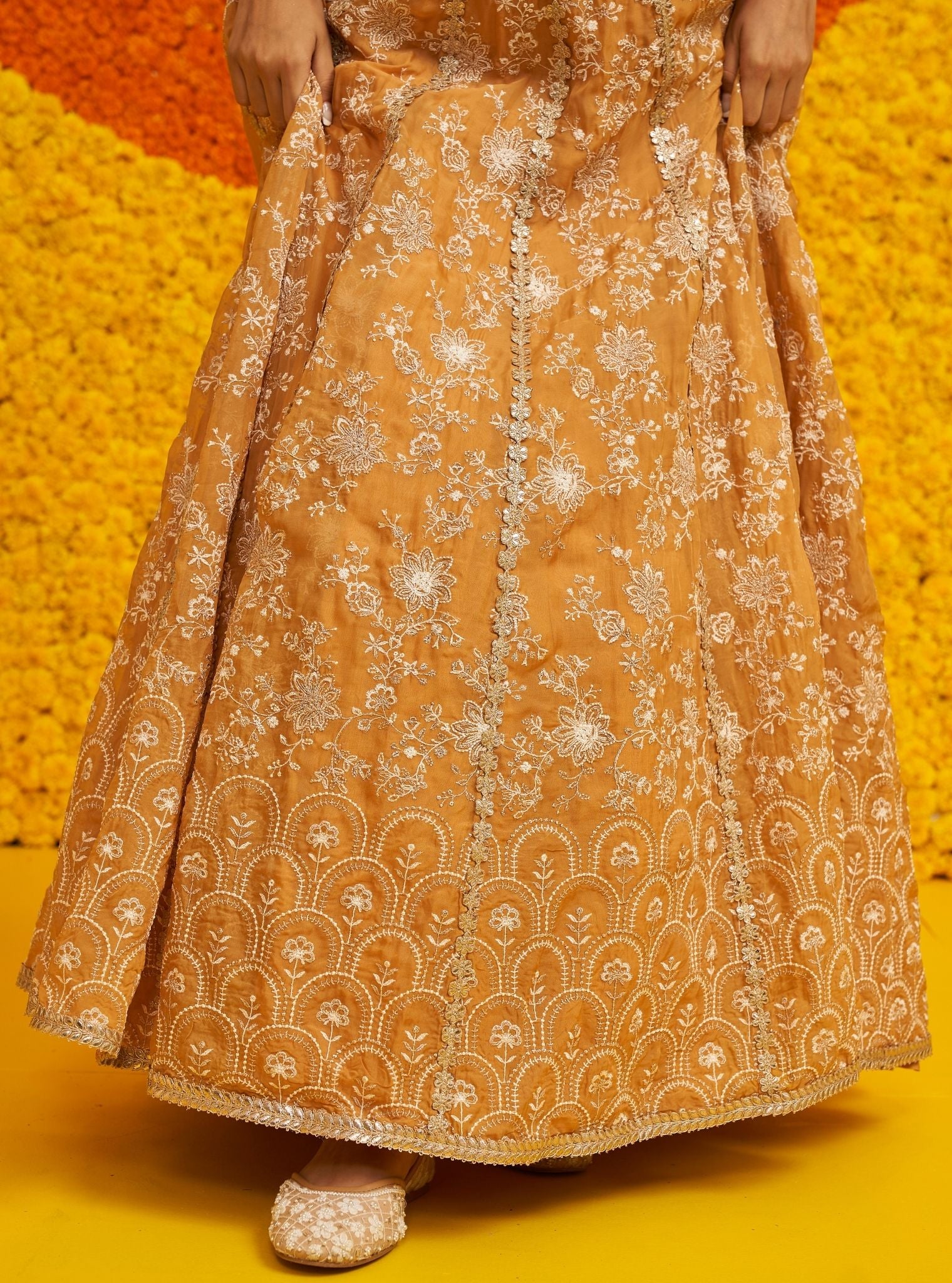 Mulmul Organza Saiyaara Mustard Dupatta