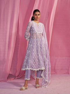 Keerth Organza Lavender Anarkali Kurta Set main image 1