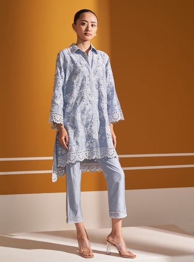 Victoria Pima Satin lilac Co-ord Set
