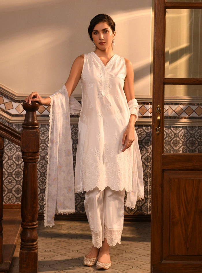 Tesni Supima Cotton Peach Kurta Set main image 0