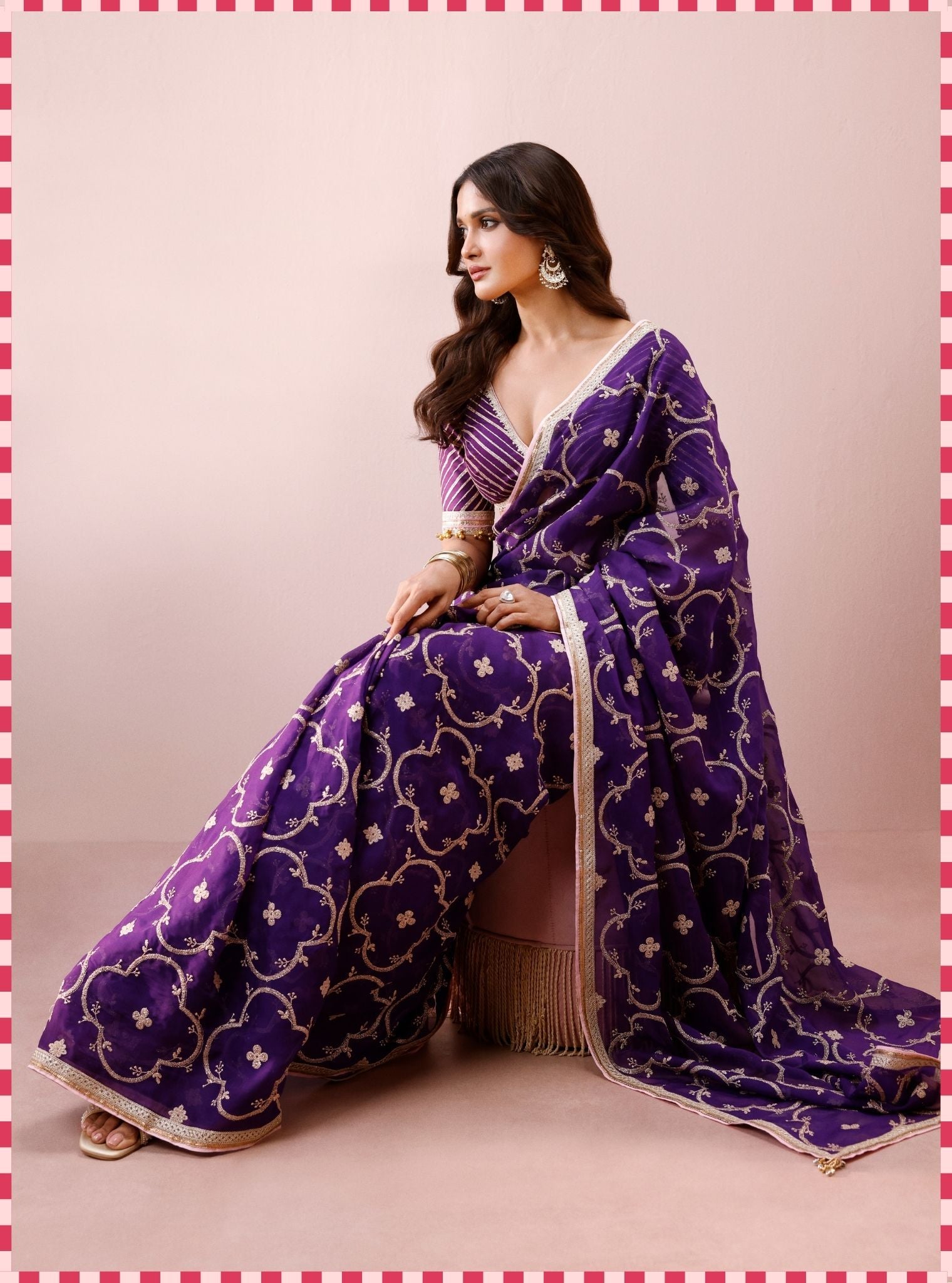 Eshna Organza Purple Saree