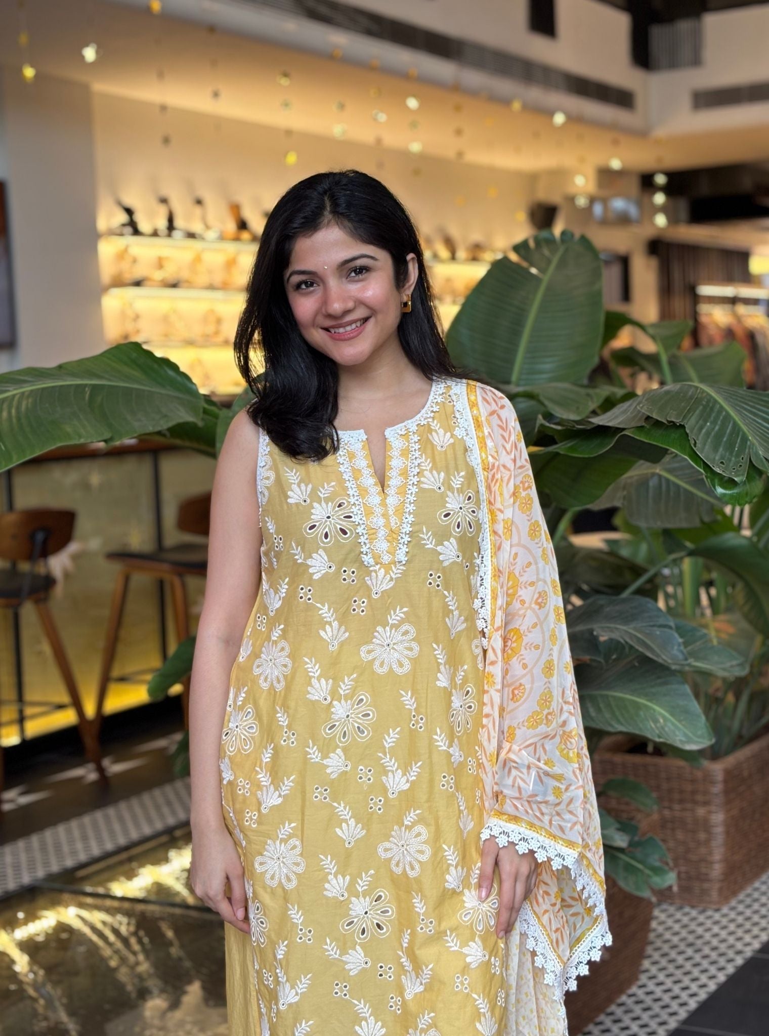 Neel Supima Cotton Yellow Kurta Set