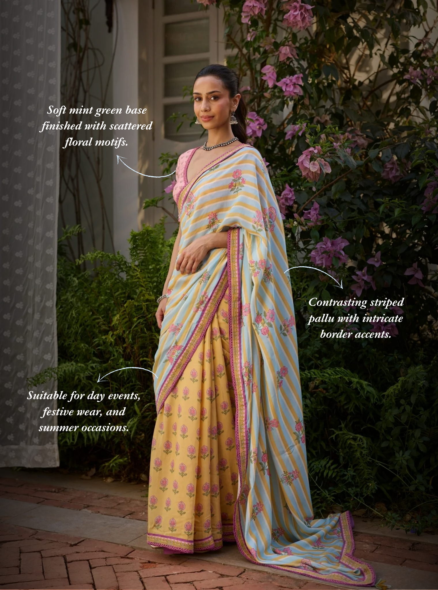 Rava Lawn Printed Yellow Saree