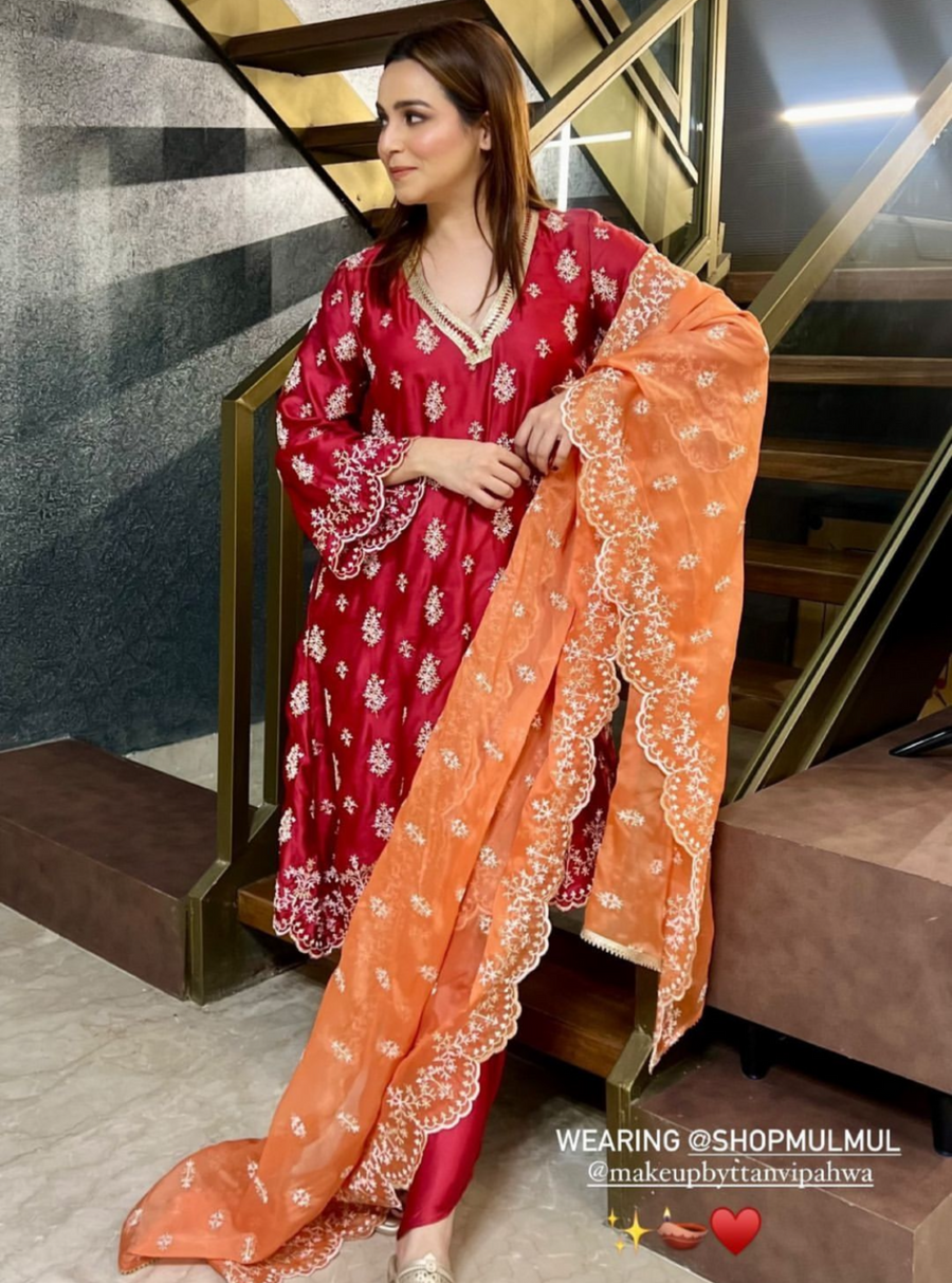 Jubilee Cupro Satin Kurta Set