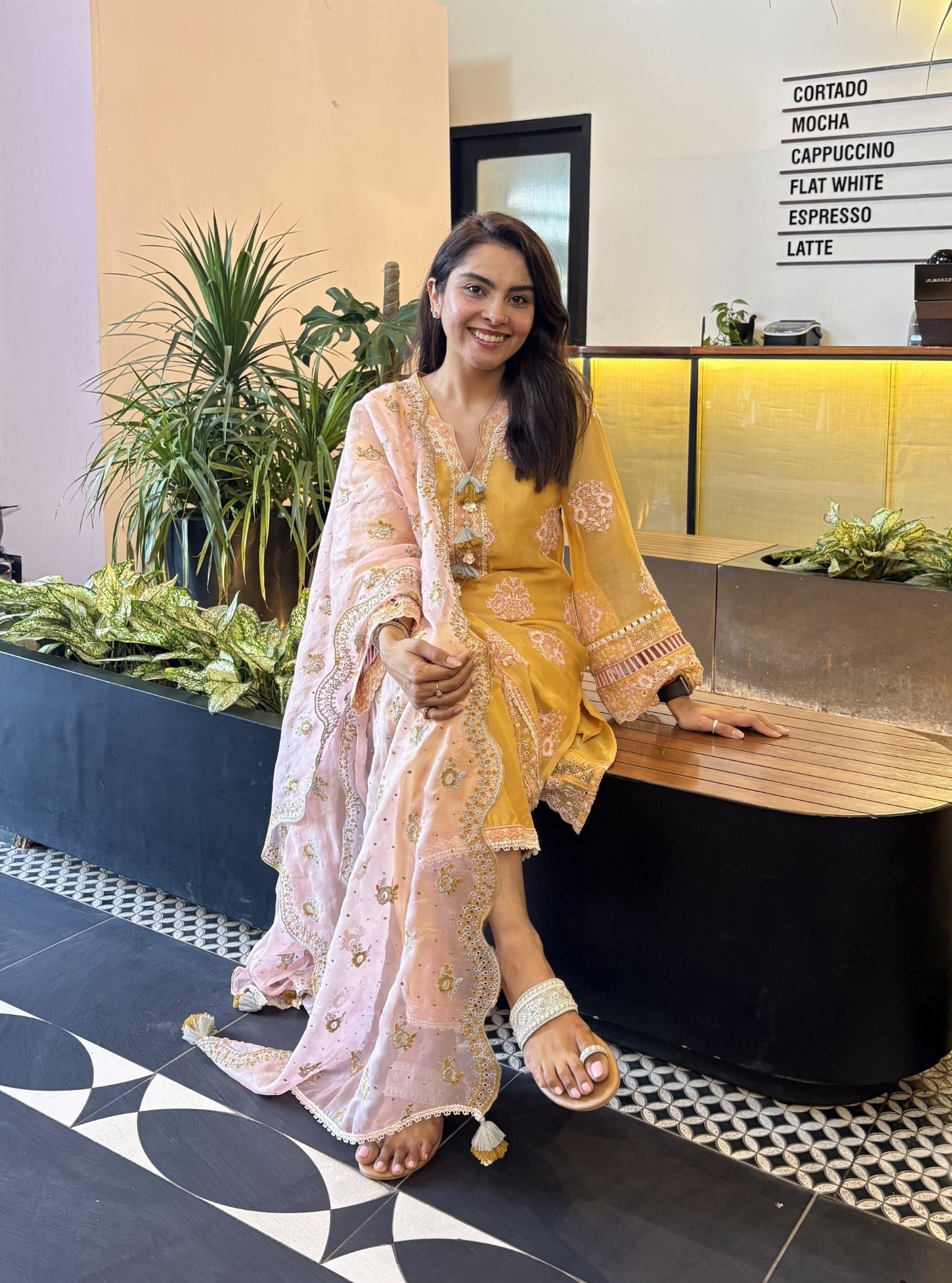 Suko Organza Yellow Kurta Set