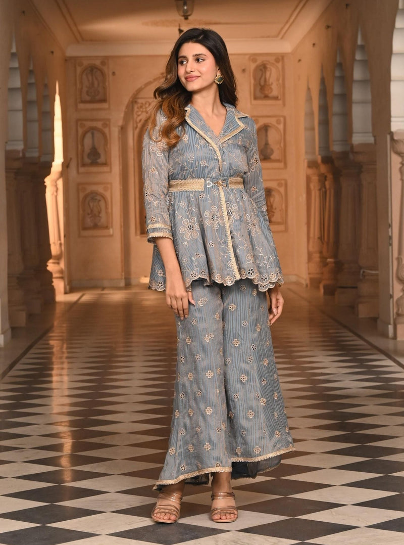 Mulmul Banarsi Finsbury Dhoti Blue Pant