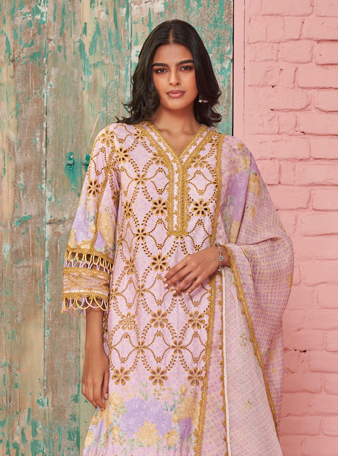 Mulmul Supima Cotton Patricia Pink Kurta