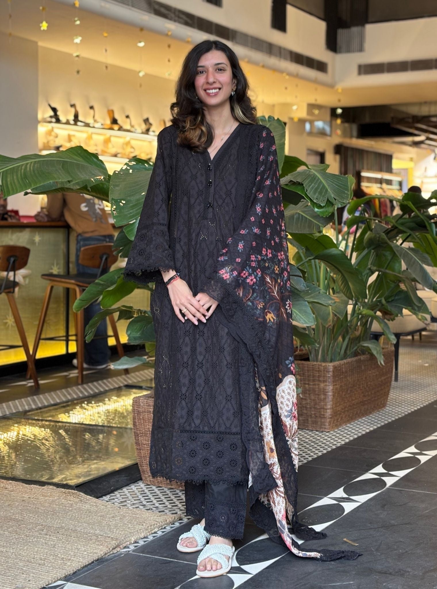 Asti Supima Cotton Black Kurta Set