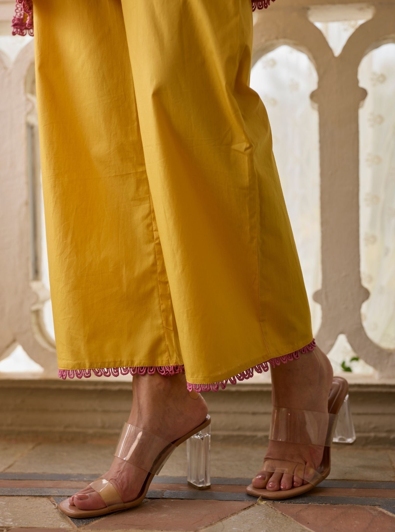 Aarshika Supima Cotton Yellow Kurta Set