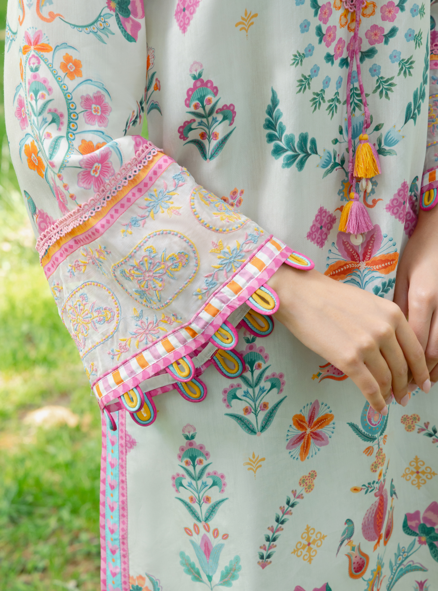 Elvi Lawn Printed White Kurta Set