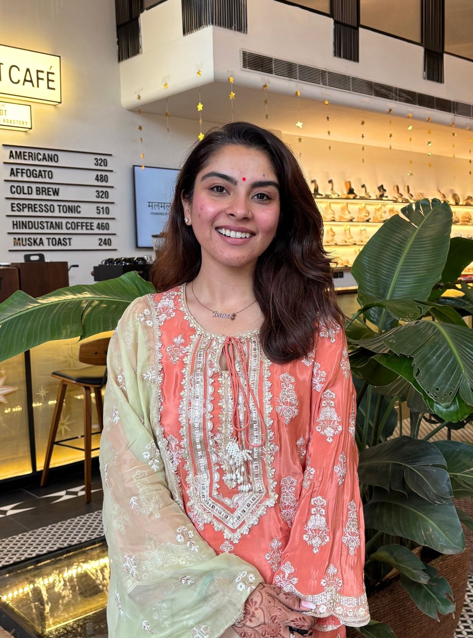 Intira Pima Satin Terracotta Kurta Set