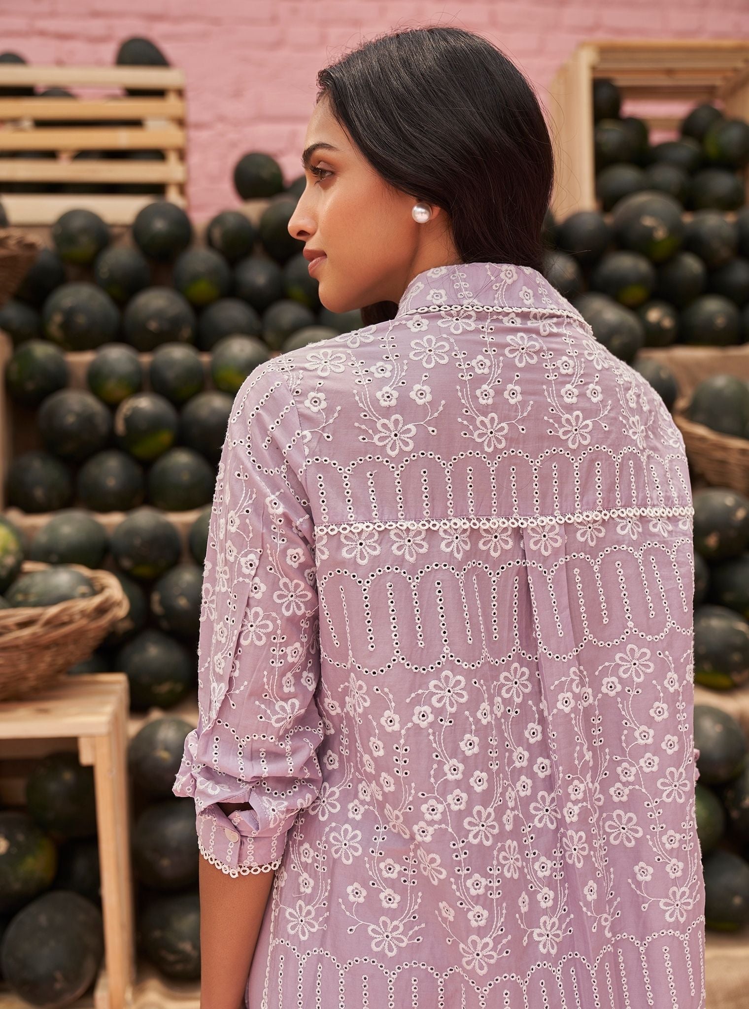 Heli Cotton Lilac Long Kurta