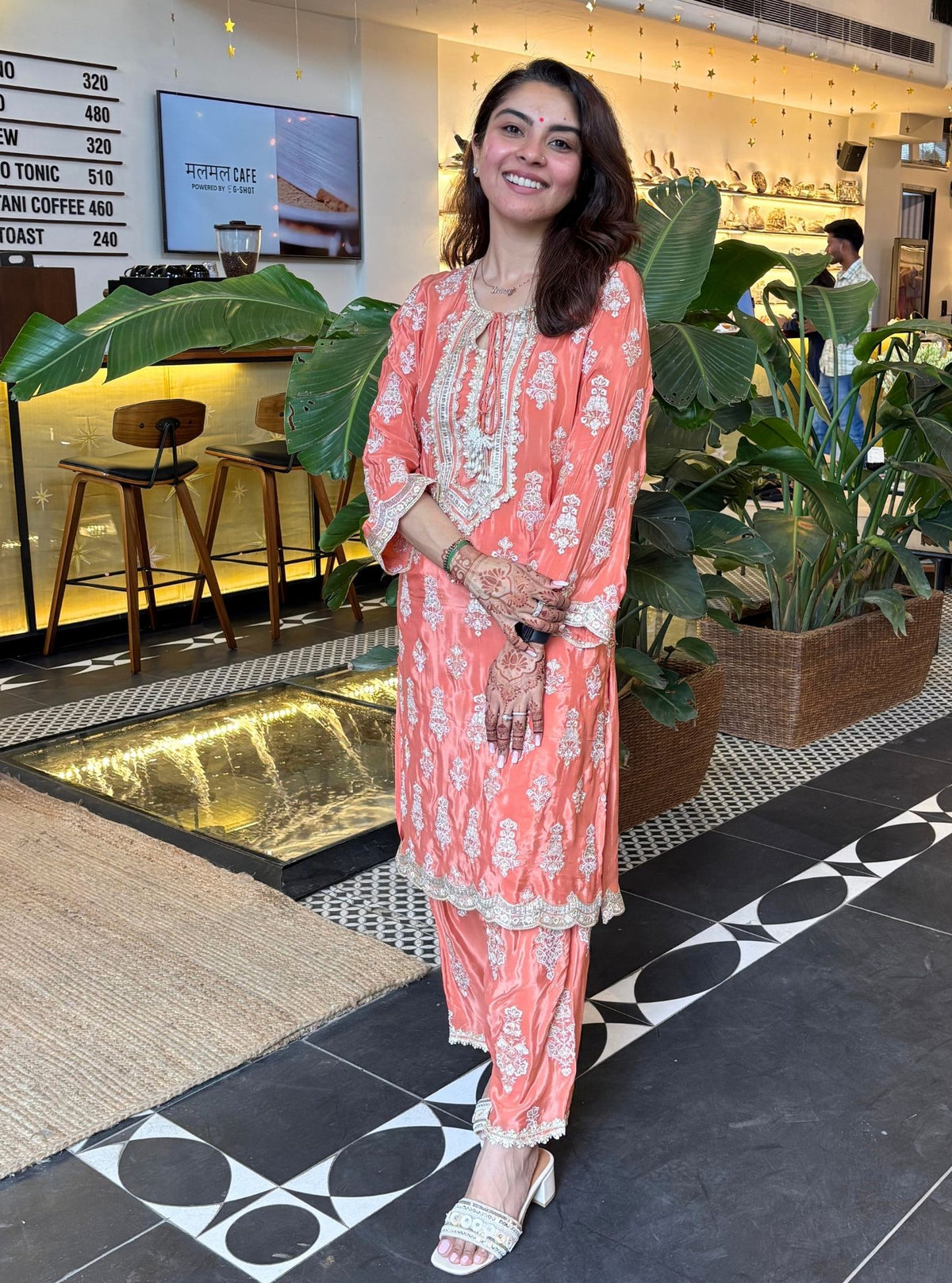 Intira Pima Satin Terracotta Kurta Set
