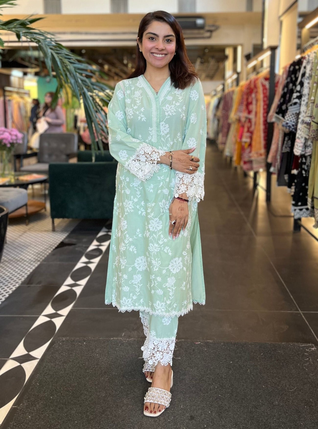 Roli Supima Cotton Navy Kurta Set