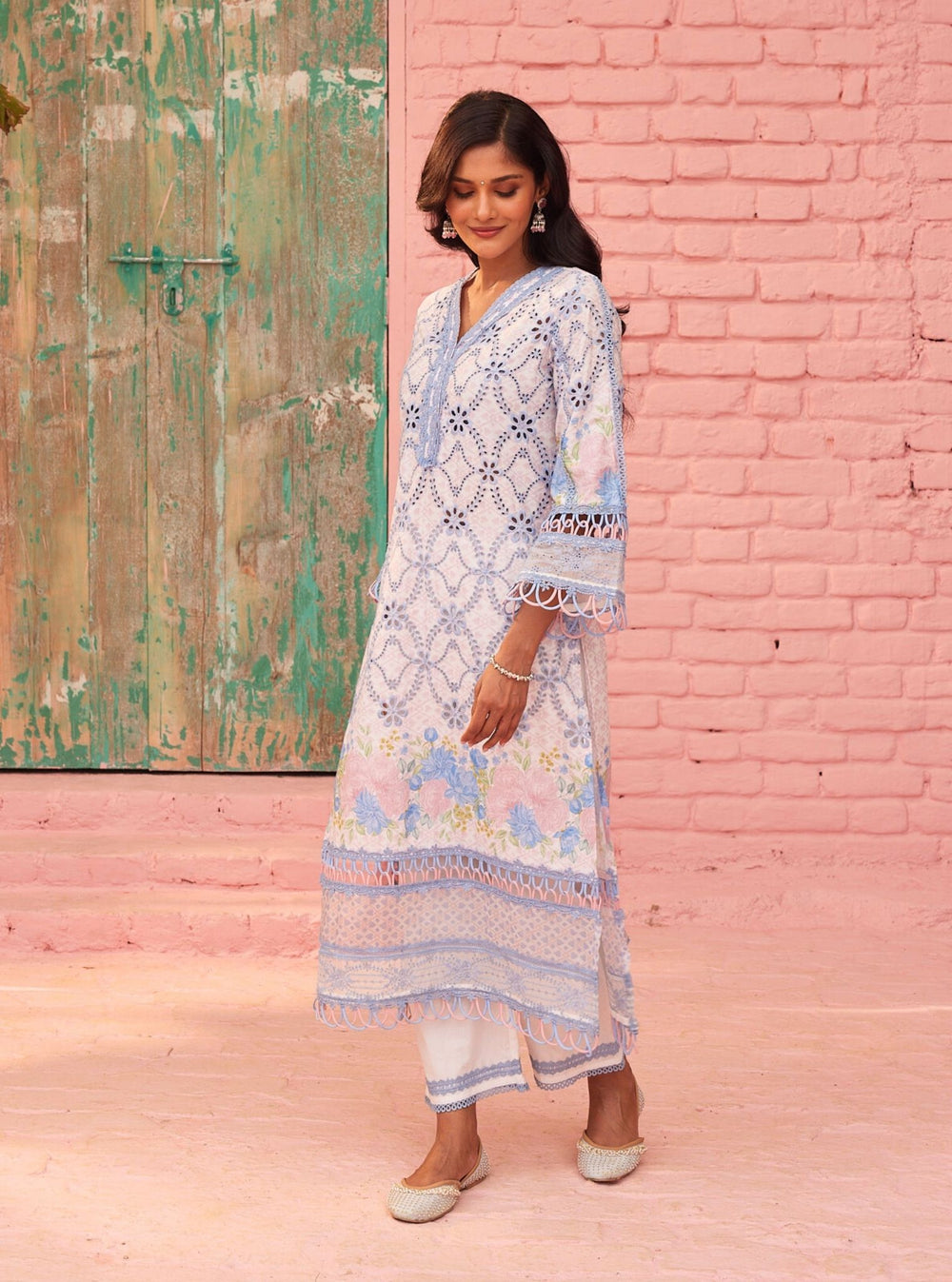 Mulmul Supima Cotton Irena White Pant main image 0