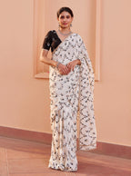 Tavisi Crepe Pink Pre-Stitched Saree