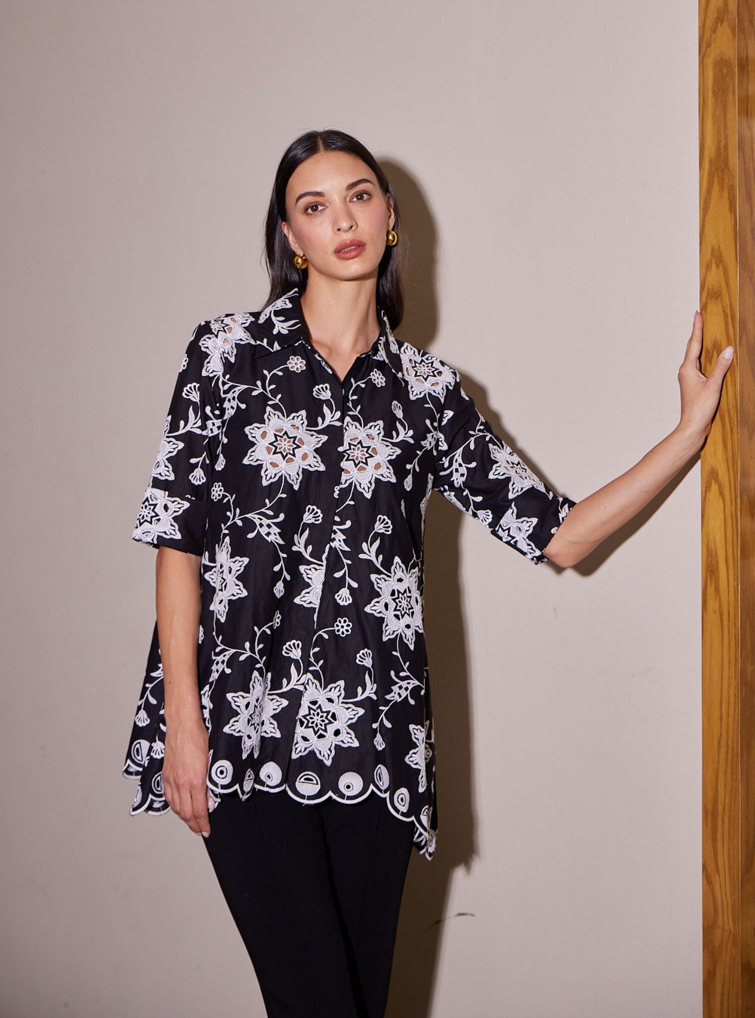 Eve Iconic Cotton Black Shirt