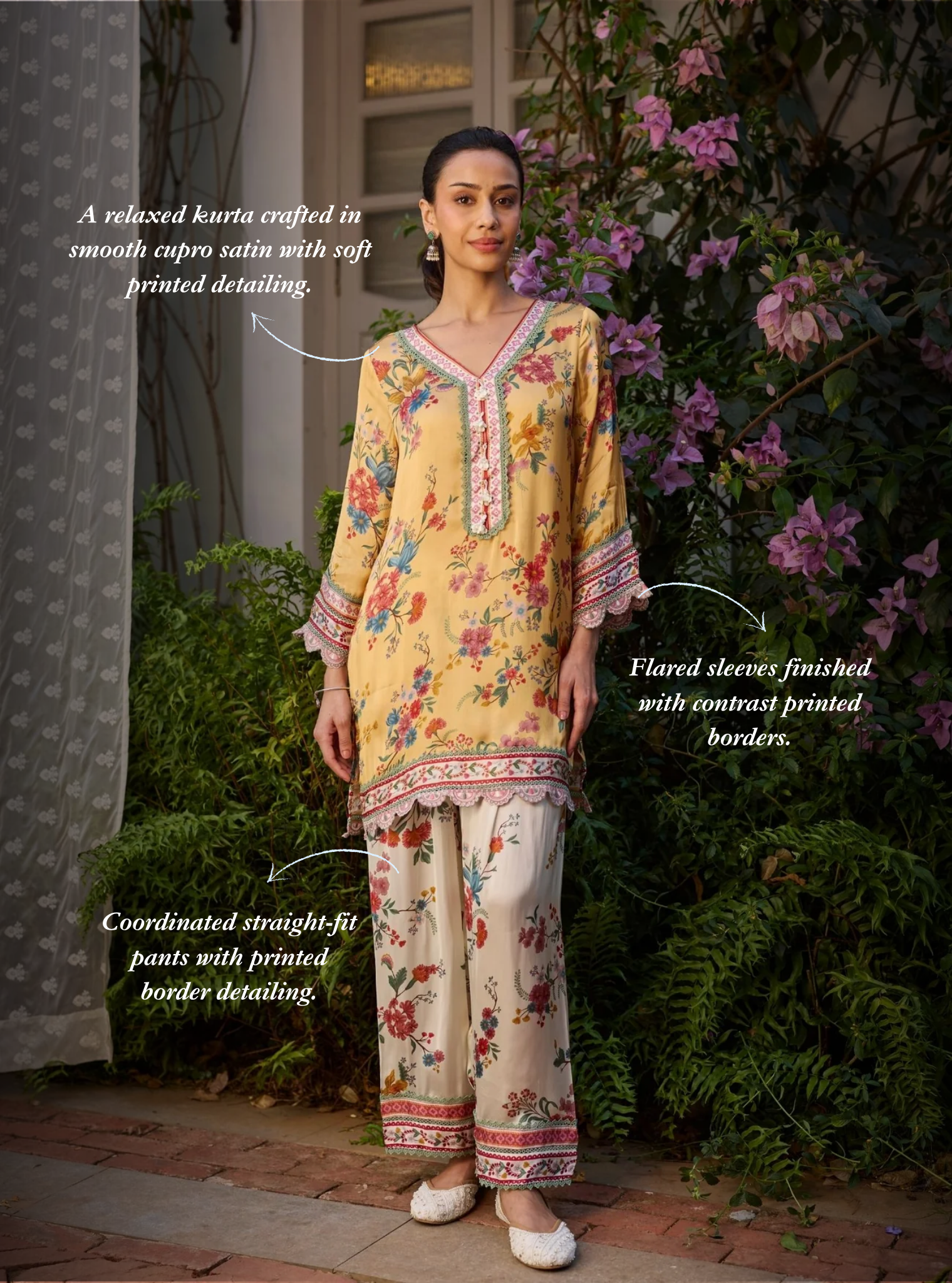 Kena Cupro Satin Mustard Kurta With Farshi Salwar