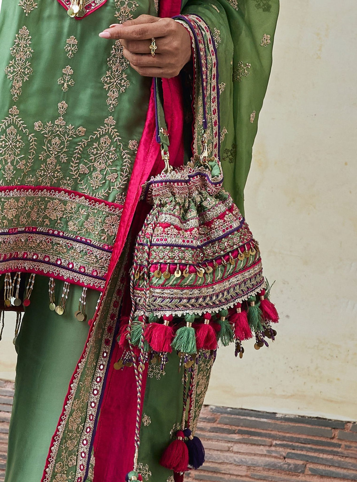 Moana Fushia Potli Bag