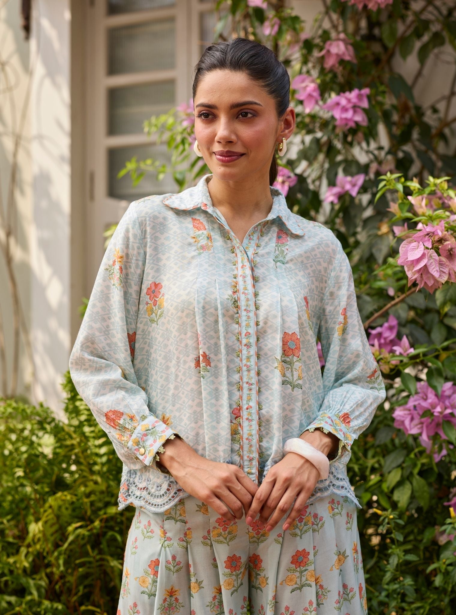 Evaya Lawn Blue Co-ord Set