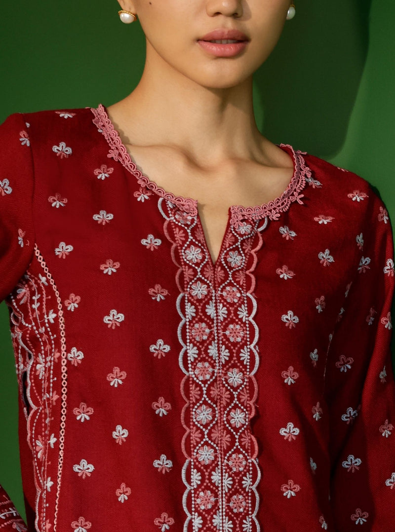 Mulmul Wool Tate Wine Shawl