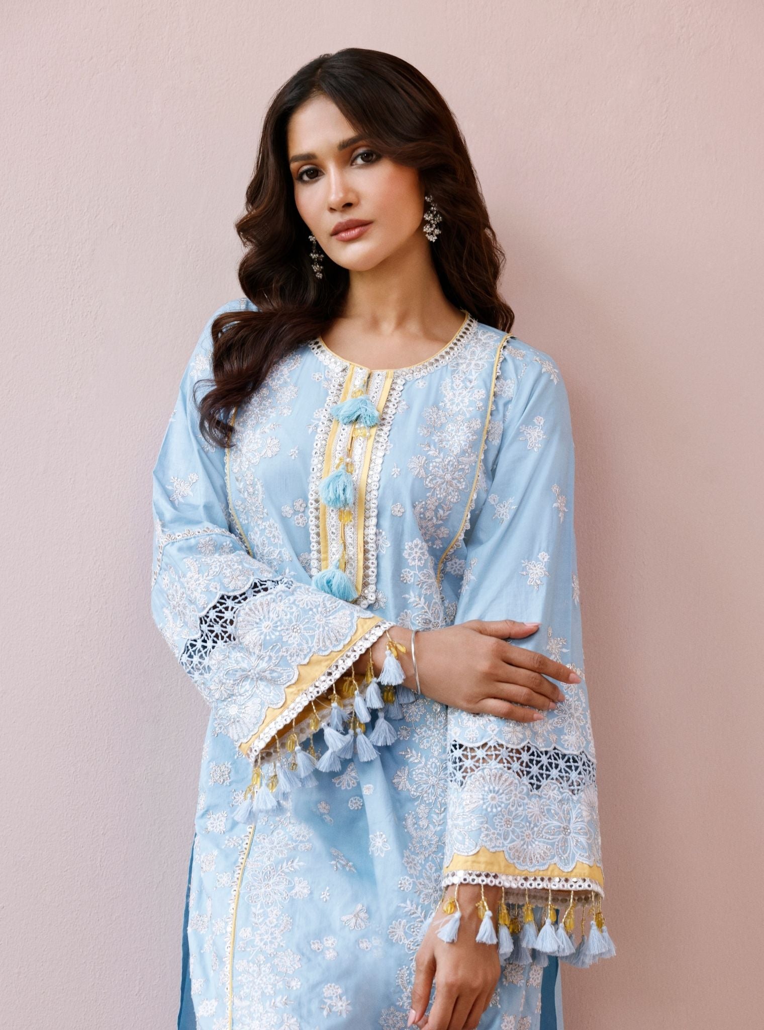 Avika Supima Cotton Light Blue Kurta Set